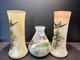 Trilogie de vases JEM Joseph Mure décor Col vert signé