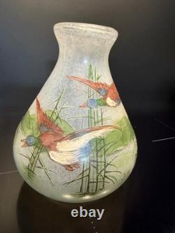 Trilogie de vases JEM Joseph Mure décor Col vert signé