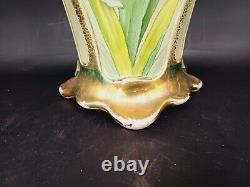 VASE 37cm EN BARBOTINE 1900 FAÏENCE ART NOUVEAU FAÏENCERIE FIVES-LILLE DB D-1148