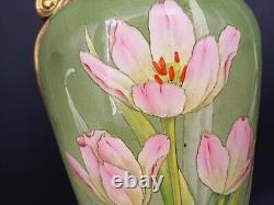 VASE 37cm EN BARBOTINE 1900 FAÏENCE ART NOUVEAU FAÏENCERIE FIVES-LILLE DB D-1148
