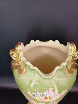 VASE 37cm EN BARBOTINE 1900 FAÏENCE ART NOUVEAU FAÏENCERIE FIVES-LILLE DB D-1148