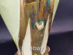 VASE 37cm EN BARBOTINE 1900 FAÏENCE ART NOUVEAU FAÏENCERIE FIVES-LILLE DB D-1148