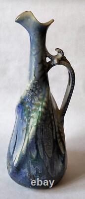 VASE Art Nouveau by JEAN JOHANNEL Terre Cuite Enameled Terracotta Ferney Voltair