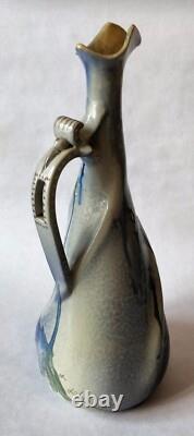 VASE Art Nouveau by JEAN JOHANNEL Terre Cuite Enameled Terracotta Ferney Voltair