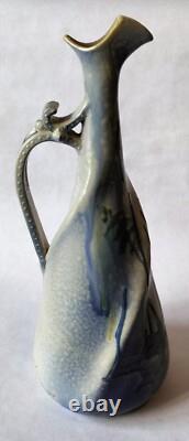 VASE Art Nouveau by JEAN JOHANNEL Terre Cuite Enameled Terracotta Ferney Voltair
