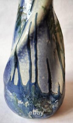 VASE Art Nouveau by JEAN JOHANNEL Terre Cuite Enameled Terracotta Ferney Voltair