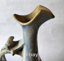 VASE Art Nouveau by JEAN JOHANNEL Terre Cuite Enameled Terracotta Ferney Voltair