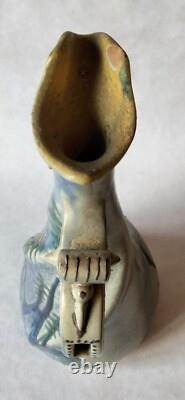 VASE Art Nouveau by JEAN JOHANNEL Terre Cuite Enameled Terracotta Ferney Voltair