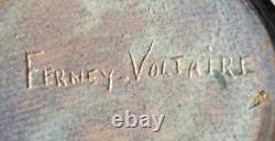 VASE Art Nouveau by JEAN JOHANNEL Terre Cuite Enameled Terracotta Ferney Voltair