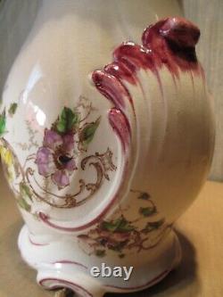 VASE CLAIREFONTAINE LG Léon GRAVES c1890/1913 PIED de LAMPE faience Art Nouveau