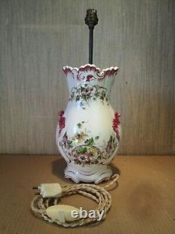 VASE CLAIREFONTAINE LG Léon GRAVES c1890/1913 PIED de LAMPE faience Art Nouveau
