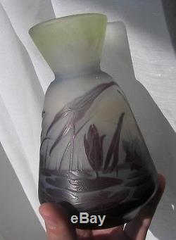 Vase D'emile Gallé D'époque Art Nouveau Original