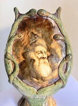 VASE GRES DE DALPAYRAT A LA GRENADE H 33 FIN XIXème ART NOUVEAU BOURG LA REINE