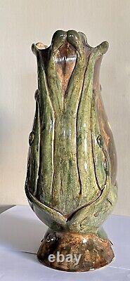 VASE GRES DE DALPAYRAT A LA GRENADE H 33 FIN XIXème ART NOUVEAU BOURG LA REINE