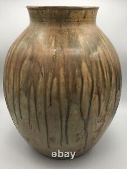 VASE Grand Pot Lucien ARNAUD St AMAND GRÈS En PUISAYE 1920 Art Nouveau 39 Cm