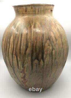 VASE Grand Pot Lucien ARNAUD St AMAND GRÈS En PUISAYE 1920 Art Nouveau 39 Cm