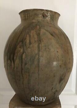 VASE Grand Pot Lucien ARNAUD St AMAND GRÈS En PUISAYE 1920 Art Nouveau 39 Cm