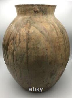 VASE Grand Pot Lucien ARNAUD St AMAND GRÈS En PUISAYE 1920 Art Nouveau 39 Cm