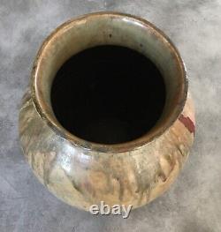 VASE Grand Pot Lucien ARNAUD St AMAND GRÈS En PUISAYE 1920 Art Nouveau 39 Cm