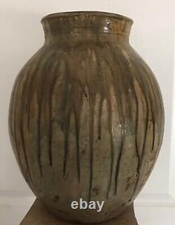 VASE Grand Pot Lucien ARNAUD St AMAND GRÈS En PUISAYE 1920 Art Nouveau 39 Cm