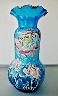 VASE LEGRAS EN VERRE ÉMAILLÉ ÉPOQUE 1900 ART NOUVEAU 28,5 cm