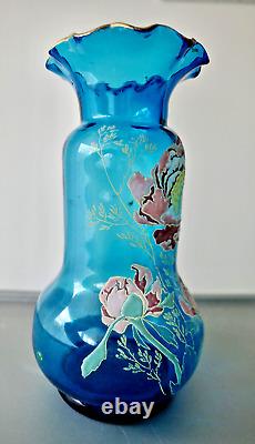 VASE LEGRAS EN VERRE ÉMAILLÉ ÉPOQUE 1900 ART NOUVEAU 28,5 cm