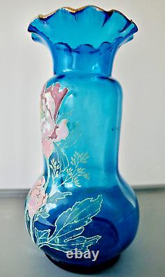 VASE LEGRAS EN VERRE ÉMAILLÉ ÉPOQUE 1900 ART NOUVEAU 28,5 cm