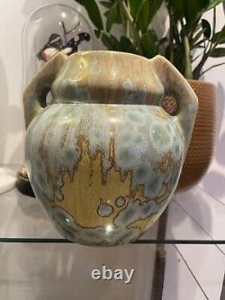 VASE PIERREFONDS grès glaçure a cristallisation Signé ART DECO fin ART NOUVEAU