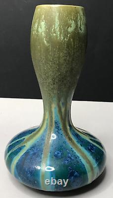 VASE grès cristallisation ART NOUVEAU PIERREFONDS vintage art déco antique $