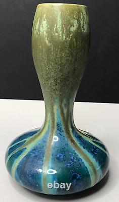 VASE grès cristallisation ART NOUVEAU PIERREFONDS vintage art déco antique $