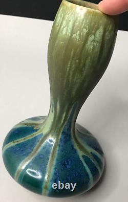 VASE grès cristallisation ART NOUVEAU PIERREFONDS vintage art déco antique $