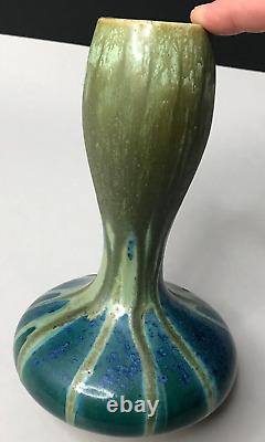 VASE grès cristallisation ART NOUVEAU PIERREFONDS vintage art déco antique $