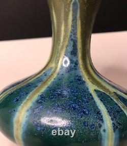 VASE grès cristallisation ART NOUVEAU PIERREFONDS vintage art déco antique $