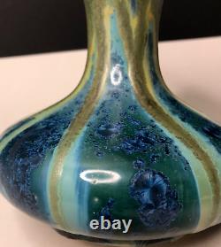 VASE grès cristallisation ART NOUVEAU PIERREFONDS vintage art déco antique $
