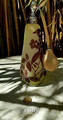 Vaporisateur Émile Galle vase verre multicouche pâte de verre ancien 1920