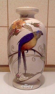 Vase AMPHORA HOLLAND, oiseau, art nouveau, Gouda, Delft, XIXE, XXE, Hollande, Pays-Bas