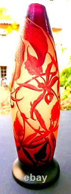Vase ART NOUVEAU 30cm aux orchidées P. Nicolas D'argental 1923 ou avant