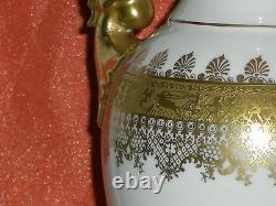 Vase A Balustre Col De Cygne Porcelaine Style Napoleon III Incruste Or