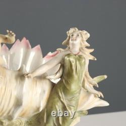 Vase Ancien Art Nouveau Coquille Porcelaine XIXe-XXe Siècle Original