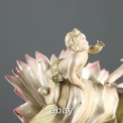 Vase Ancien Art Nouveau Coquille Porcelaine XIXe-XXe Siècle Original