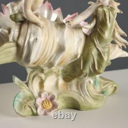 Vase Ancien Art Nouveau Coquille Porcelaine XIXe-XXe Siècle Original