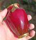 Vase Ancien Miniature Porcelaine de Sèvres 10cm Rouge Vert Bronze Art Nouveau