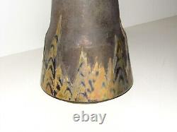 Vase Antique Important Ceramique Lustree Signe Clement Massier Decor Flammee