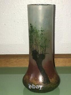 Vase Art Nouveau 1900 Decor Foret Signé Legras No Daum