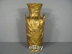 Vase Art Nouveau Bronze Signé A. Vibert Fondeur Colin/ Vase 1900 Alexandre Vibert