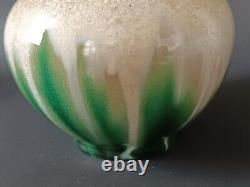 Vase Art Nouveau Cristalisation Et Glacure Verte