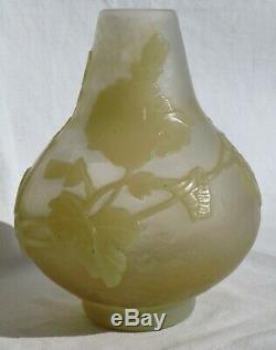 Vase Art Nouveau En Verre Multicouche Verrerie D'art De Lorraine Burgun Schverer