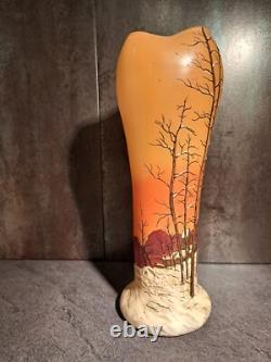 Vase Art Nouveau En Verre émaillé De Legras