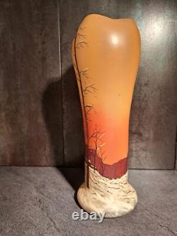 Vase Art Nouveau En Verre émaillé De Legras
