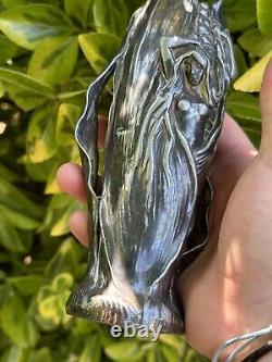 Vase & Art Nouveau & Femme Sortant D'un Épis De Mais & Métal Argenté